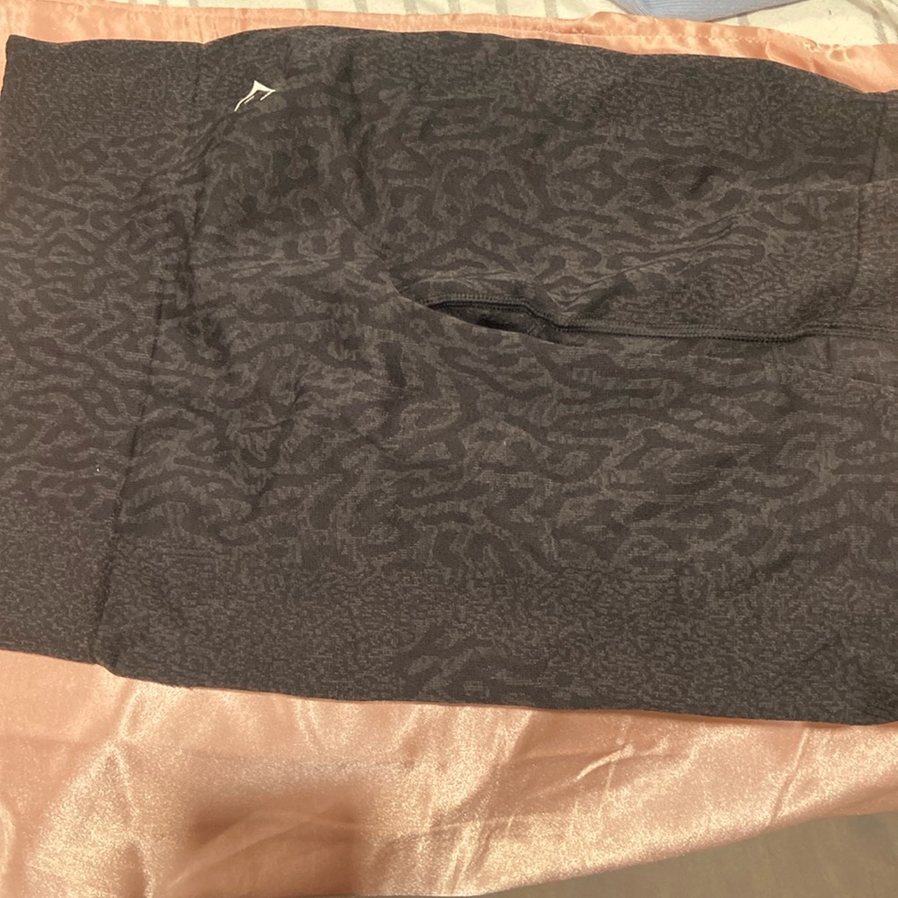 Black gymshark animal print biking shorts